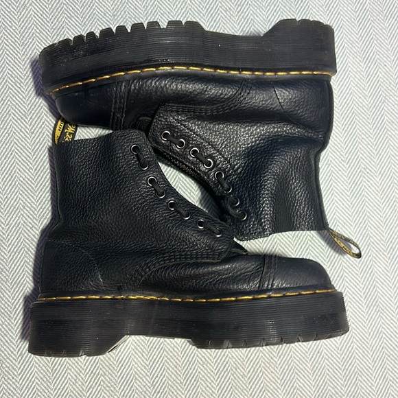 Dr. Martens Shoes - Dr. Martens Sinclair Milled Nappa
Leather Platform Boots (Black) Size 8